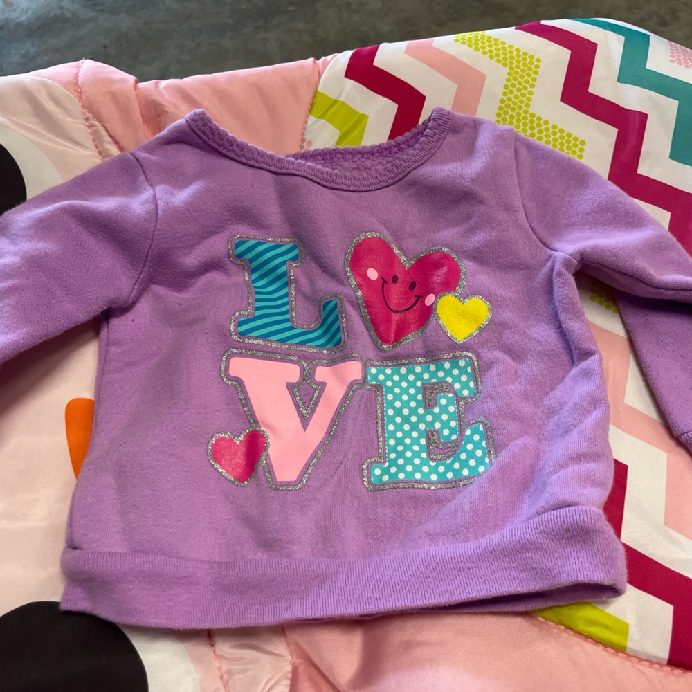 Girls Purple Long Sleeve Love Sweatshirt